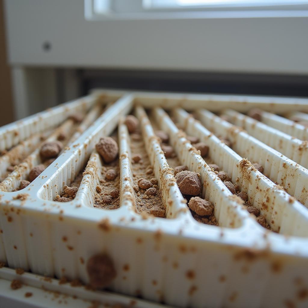 Lưới lọc máy lạnh bám đầy bụi bẩn làm giảm hiệu suất làm mát