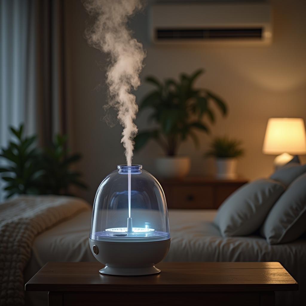 Máy tạo ẩm trong phòng máy lạnh giúp tăng cường độ ẩm không khí và cải thiện tình trạng khó thở