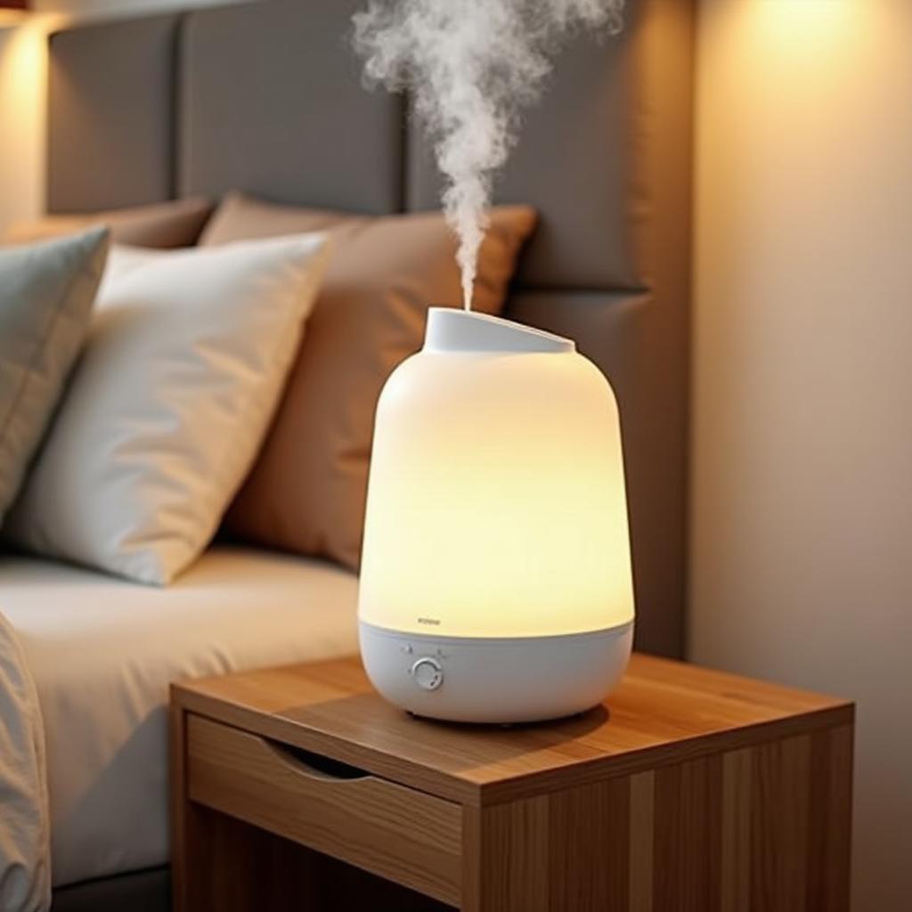 Máy tạo ẩm trong phòng ngủ giúp giảm nhức đầu