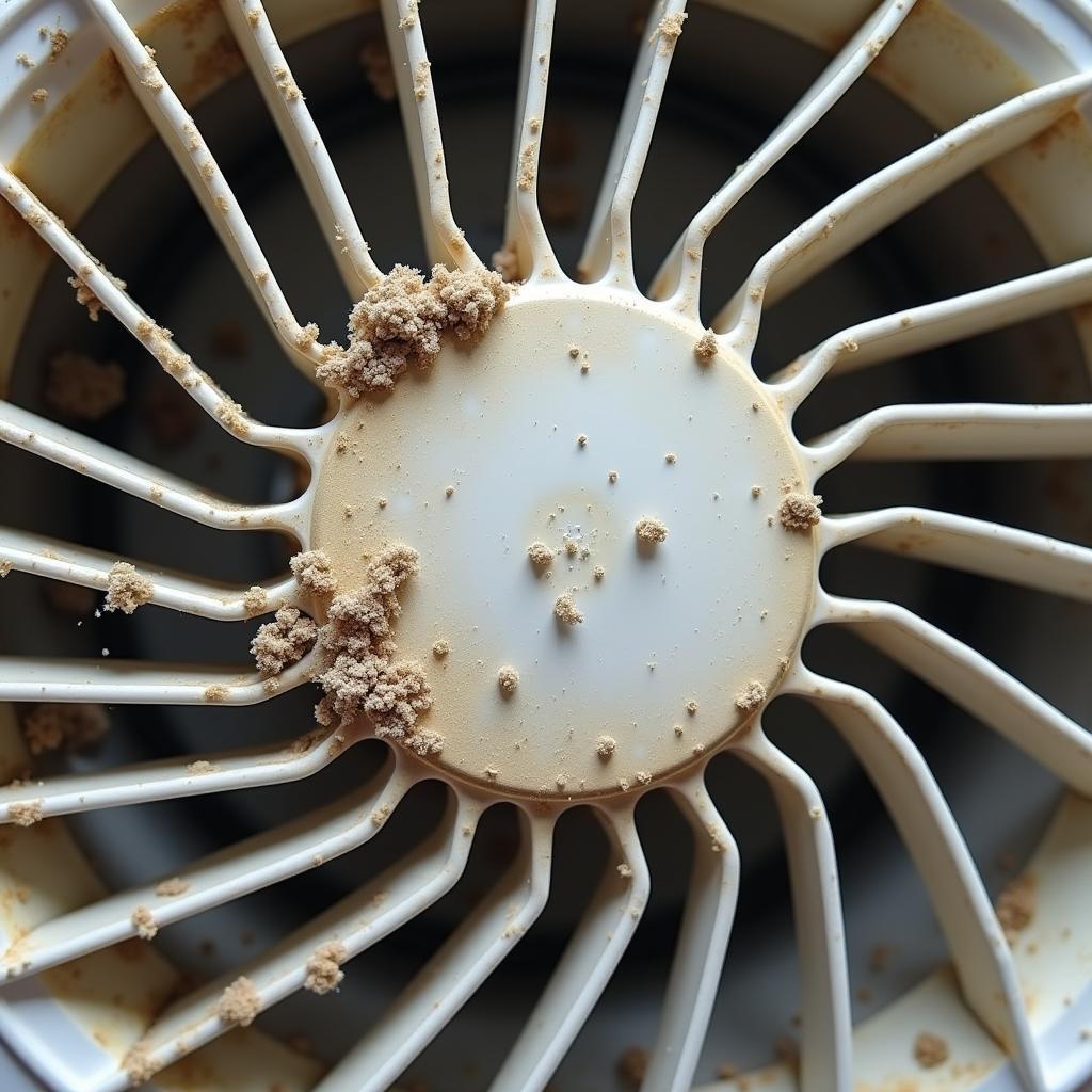 Quạt dàn lạnh máy lạnh LG bị kẹt bụi bẩn, cần vệ sinh để khắc phục lỗi CH