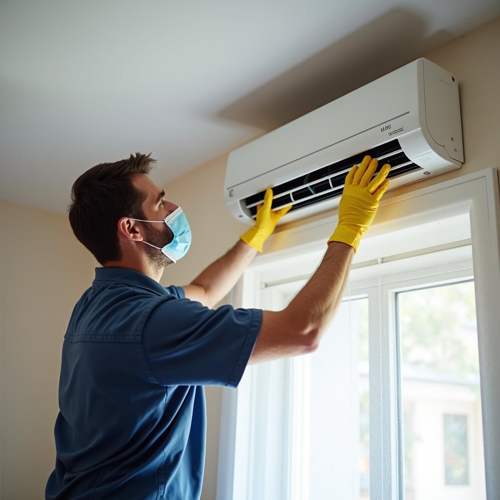 vệ sinh máy lạnh để không bị khô da