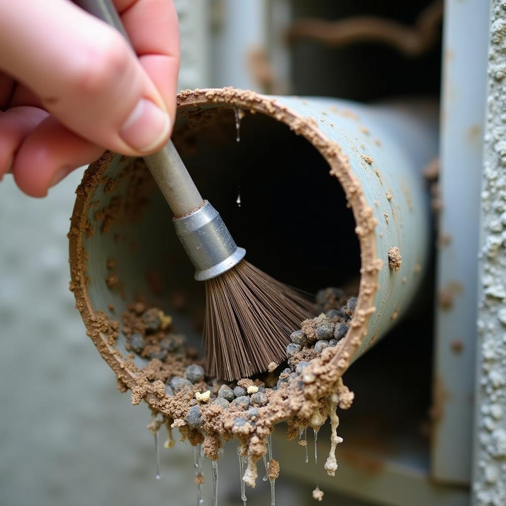 Ống thoát nước máy lạnh bị nghẹt do bụi bẩn và rêu, cần được vệ sinh